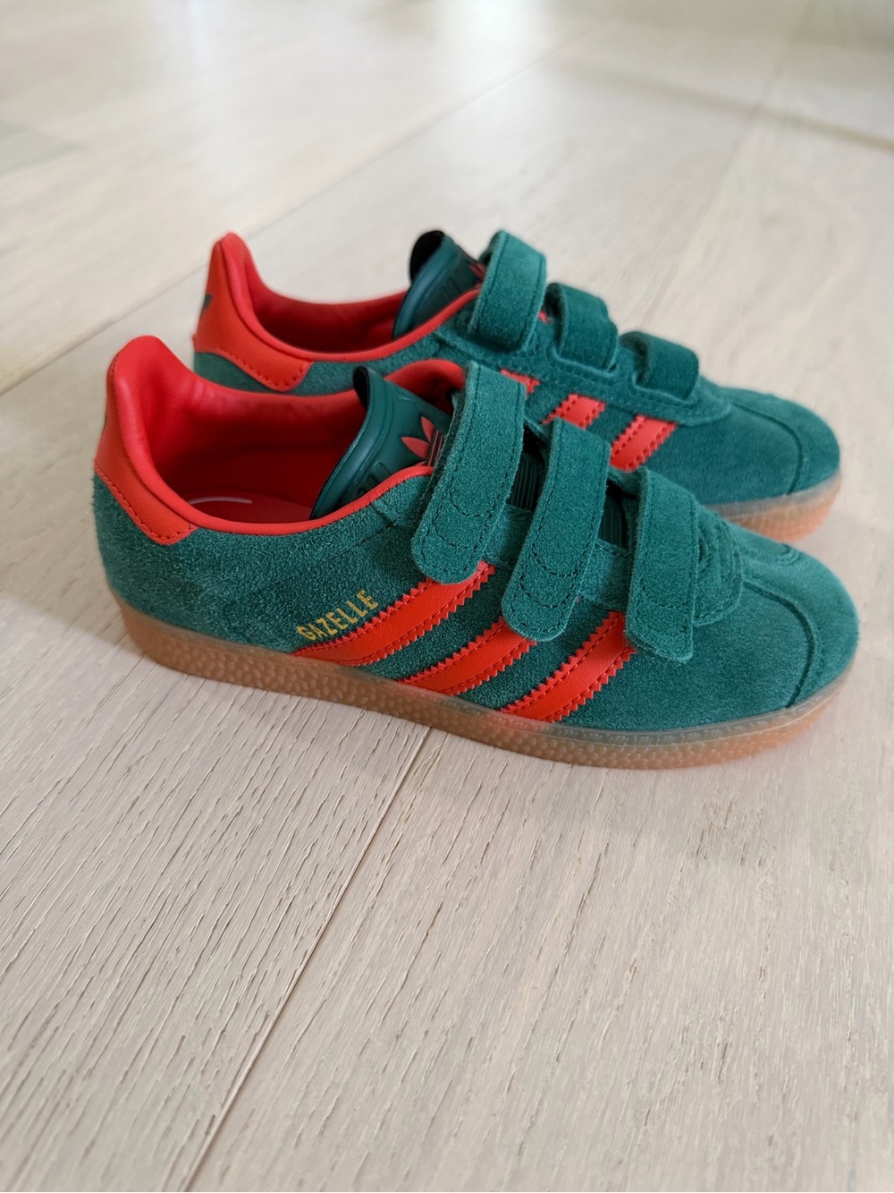 adidas Kids Gazelle Sneakers in Green and Orange